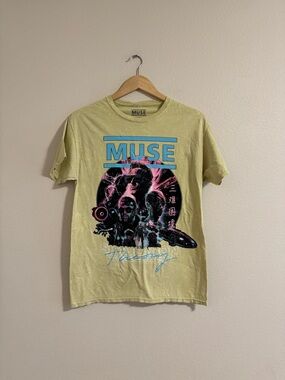 Muse Neon Graphic Tee - Yellow Green with Blue Accents
